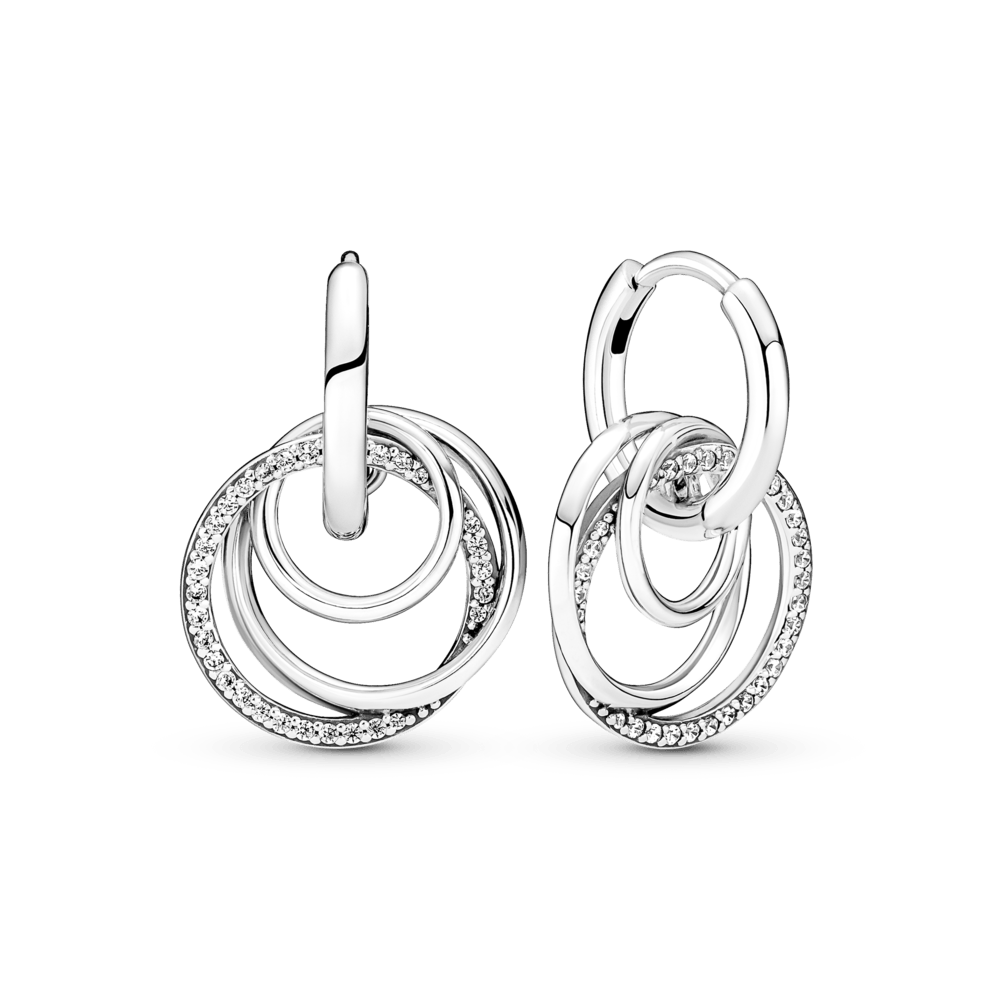 Aretes De Aro Circulos Entrelazados Familia Siempre