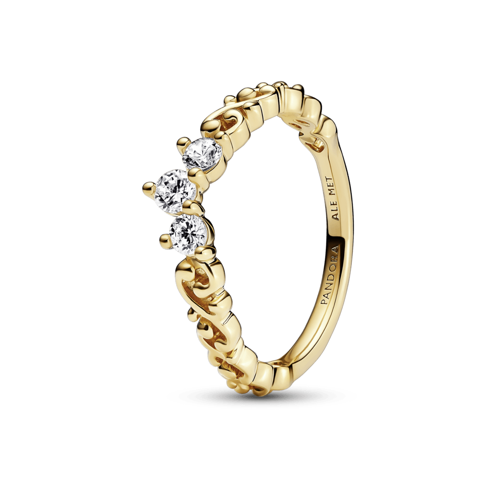 Anillo Tiara Remolino Real Recubrimiento en Oro de 14k