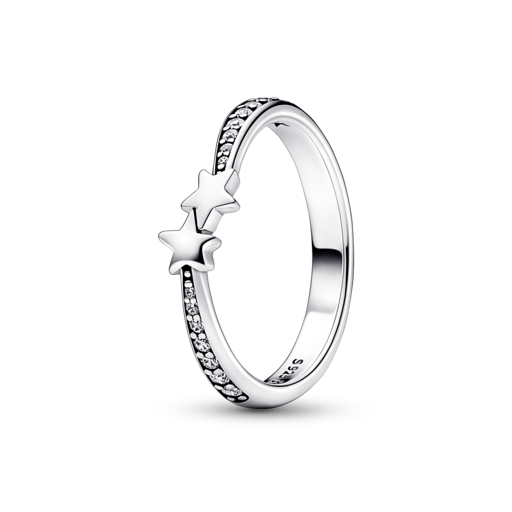 Anillo Estrellas fugaces relucientes Pandora Plata Esterlina