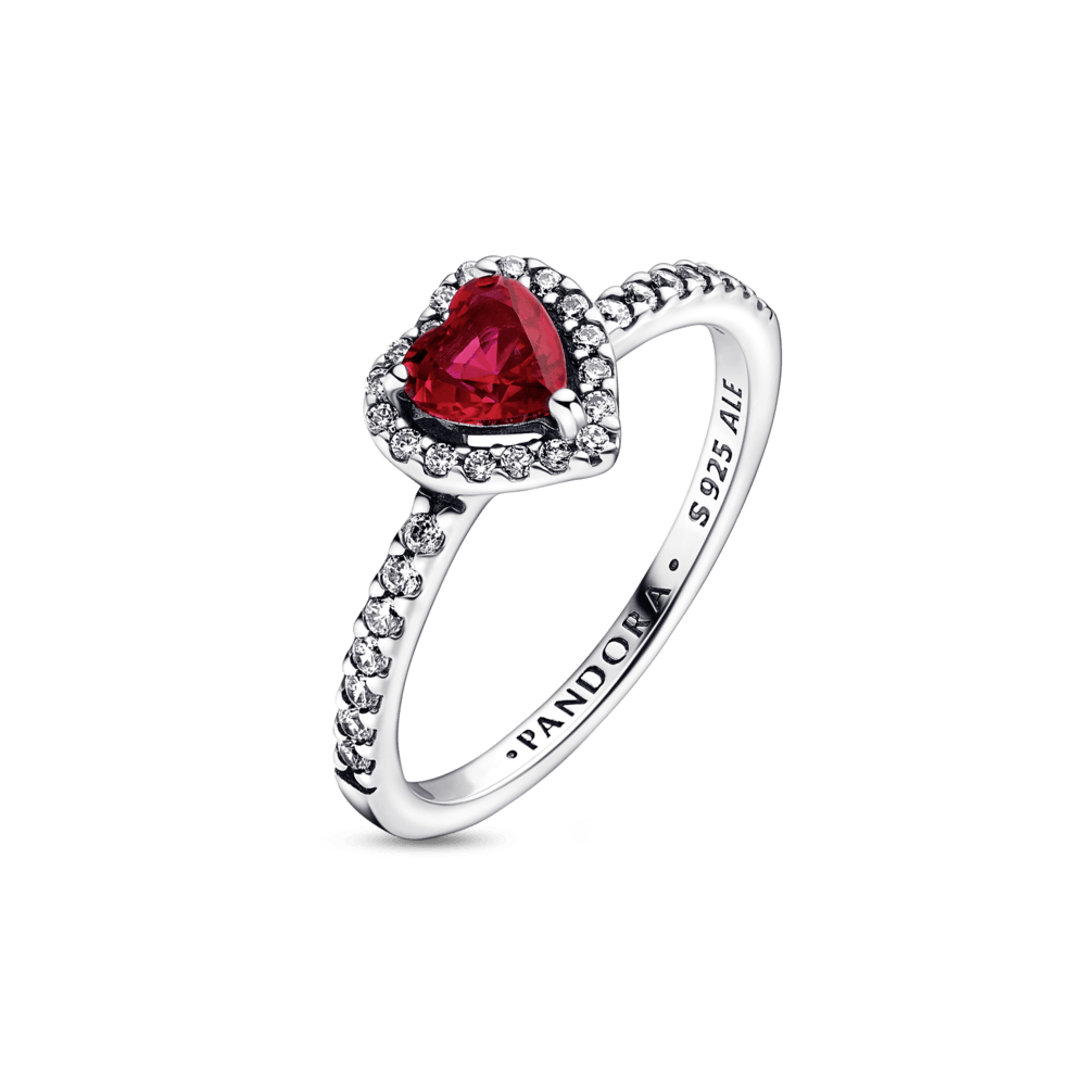 Anillo Corazón Rojo Elevado|Pandora Pandora Chile
