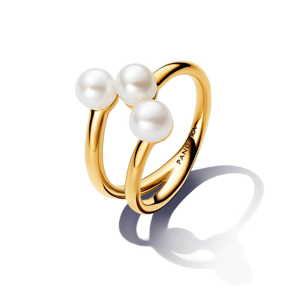 Anillo Abierto Perla Cultivada de Agua Dulce Tratada