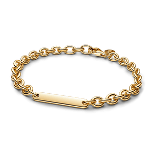 Brazalete de Eslabones Barra Grabable Dorado
