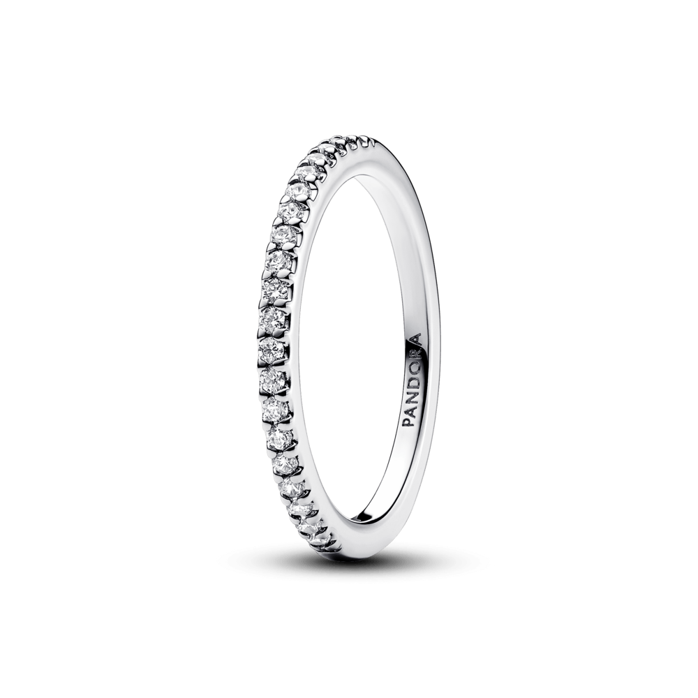 Anillo Banda Brillante Plateado