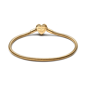 Brazalete de Cadena de Serpiente con Cierre de Corazón Infinito Brillante