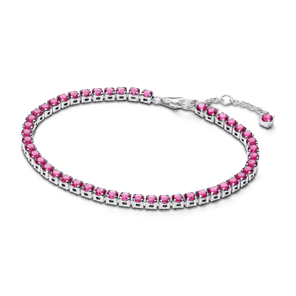 Brazalete Tenis Rosa Brillante