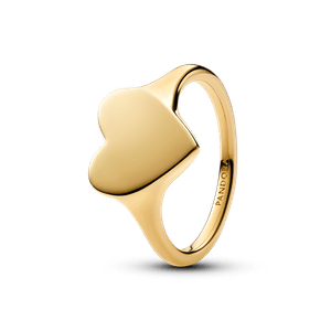 Anillo Corazón Grabable Dorado