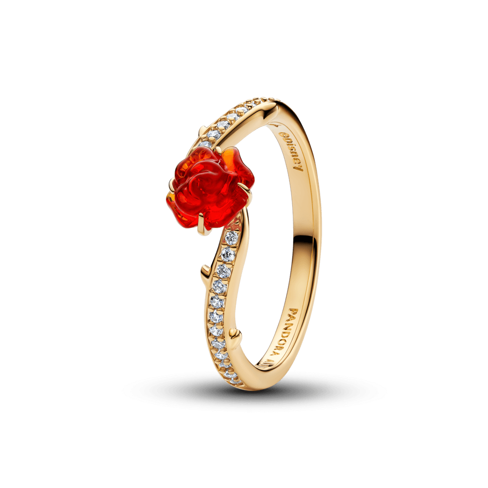 Anillo Rosa Encantada De La Bella y La Bestia De Disney