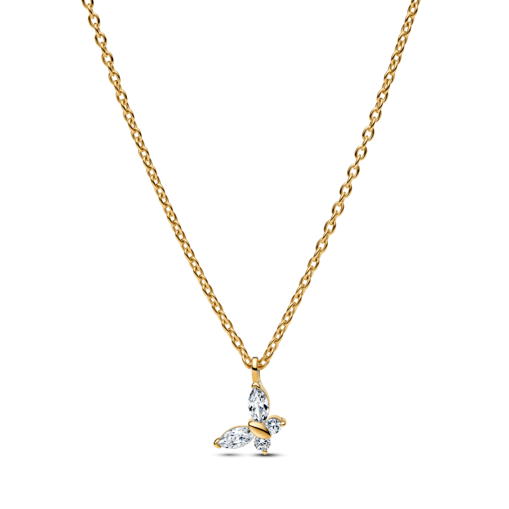 Collar con Colgante Mariposa Dorado