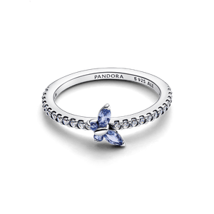 Anillo Mariposa Resplandeciente Azul