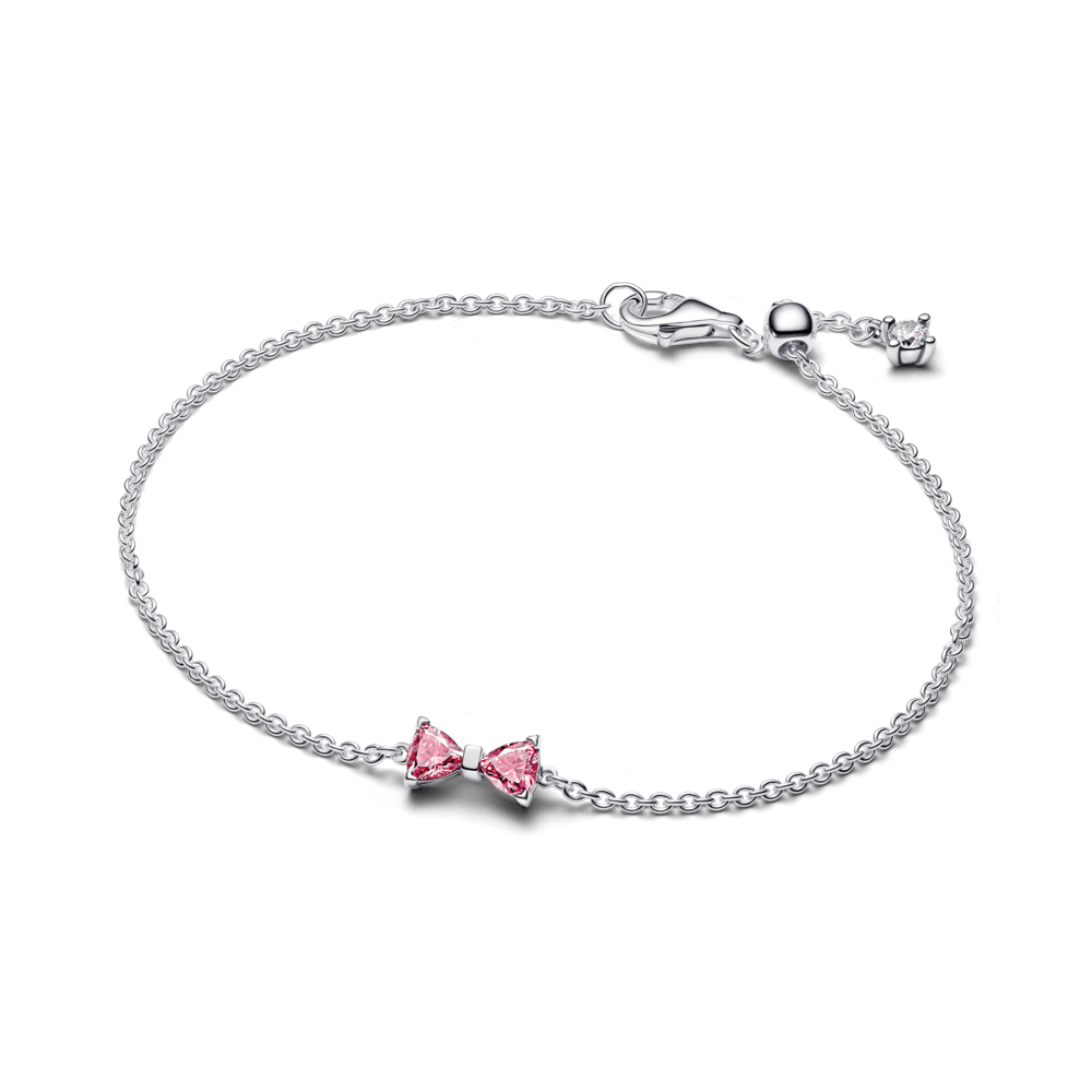 Brazalete de Cadena con Moño Rosa