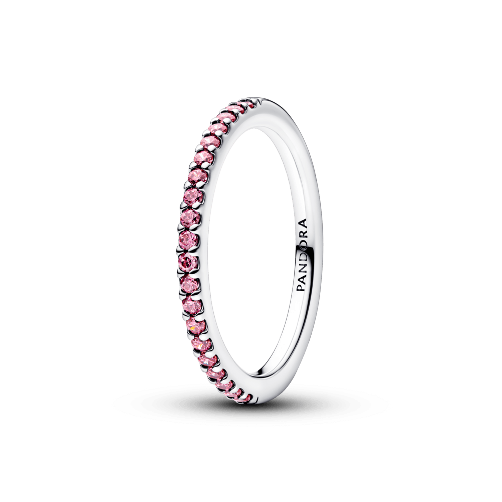 Anillo Banda Rosa Brillante