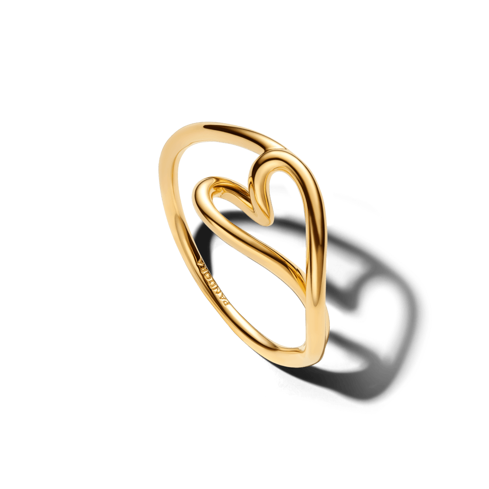 Anillo Pequeño Corazón con Forma Orgánica Dorado