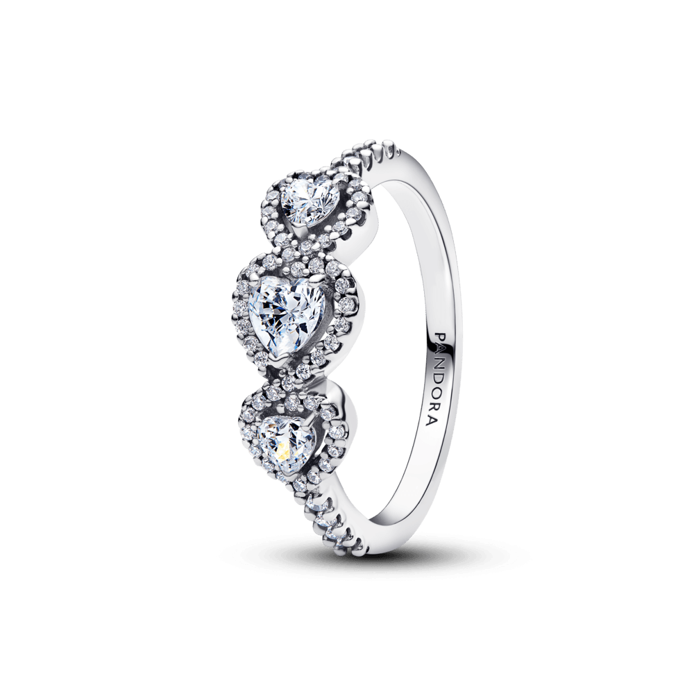 Anillo Trilogía de Corazones con Halo
