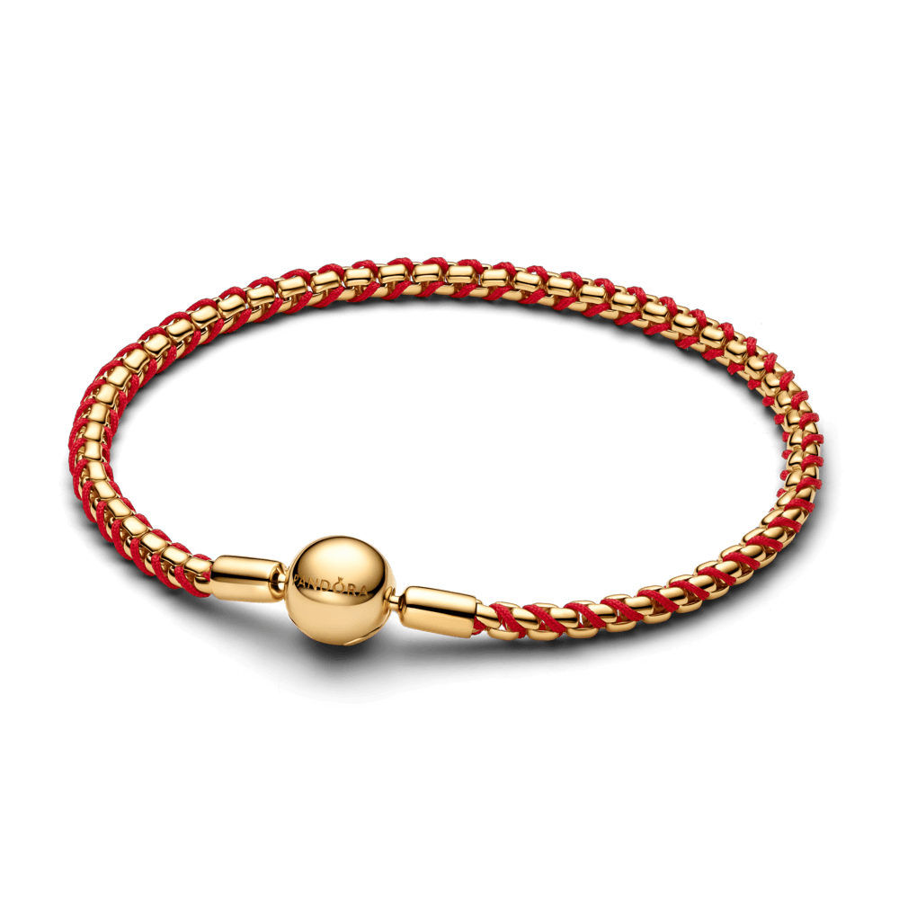 Brazalete Cadena de Serpiente Cordón Rojo