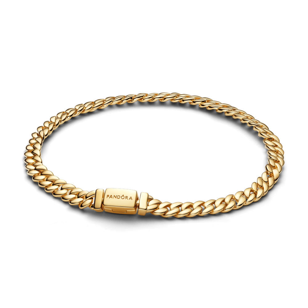 Brazalete de Cadena Cubana Dorado