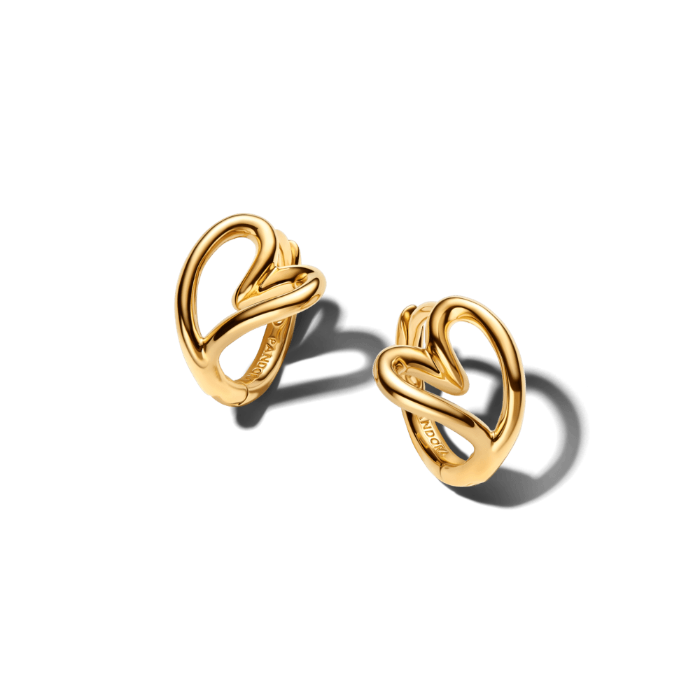 Aretes de Aro Pequeños Corazón con Forma Orgánica