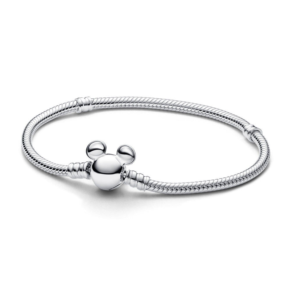 Brazalete Pandora Moments Cadena de Serpiente con Cierre Mickey Mouse de Disney