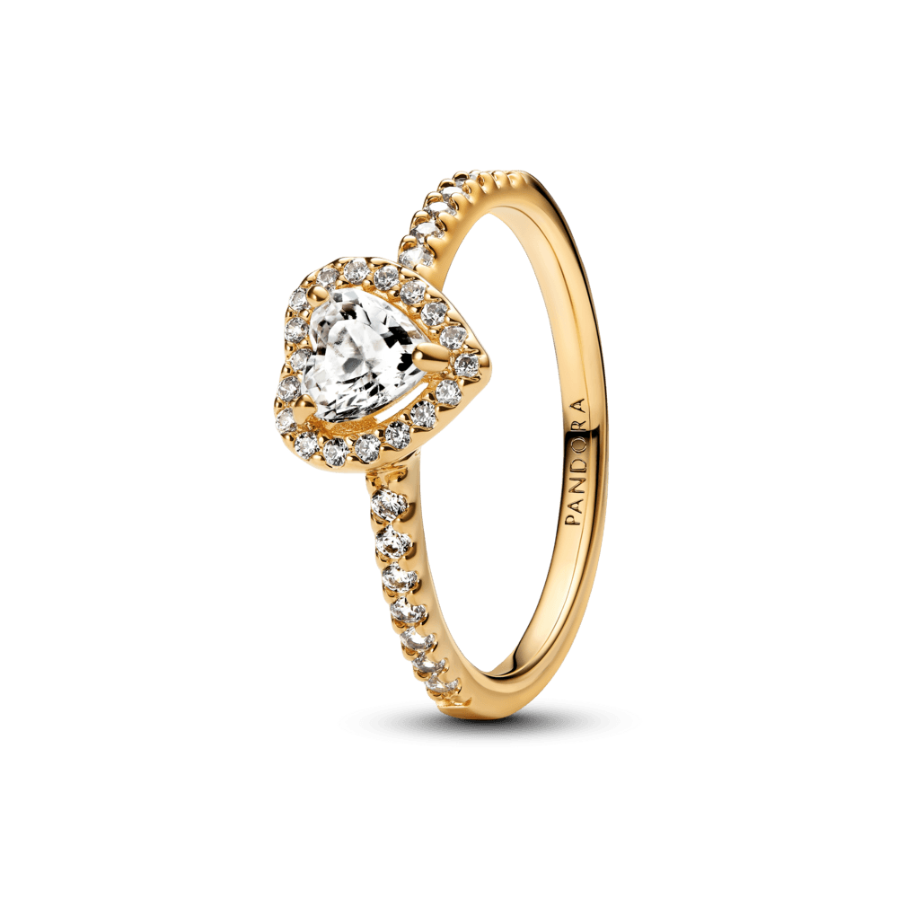 Anillo Corazón Elevado Dorado